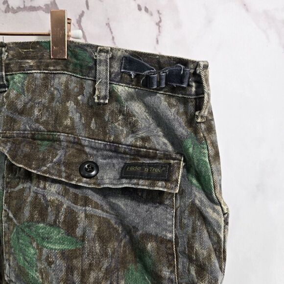 Hide N Tree Camo Pants Mens 44 Vintage Camo Hunting Fleece Woodland - Picture 13 of 14
